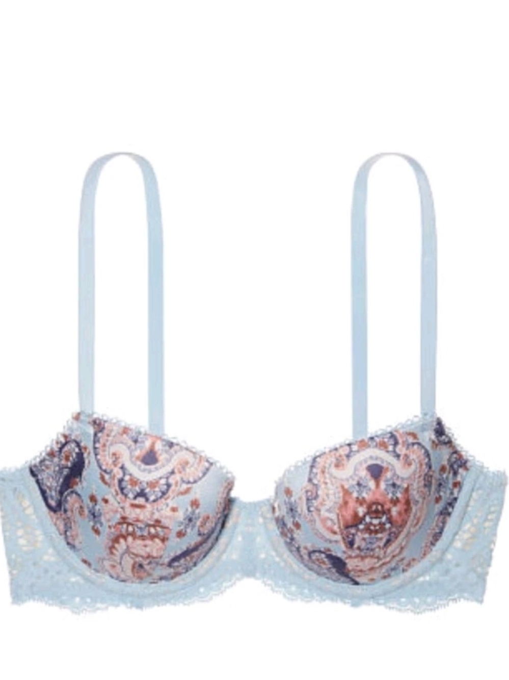 Victoria Secret Dream Angles Lined Demi Bra Windy Blue Print